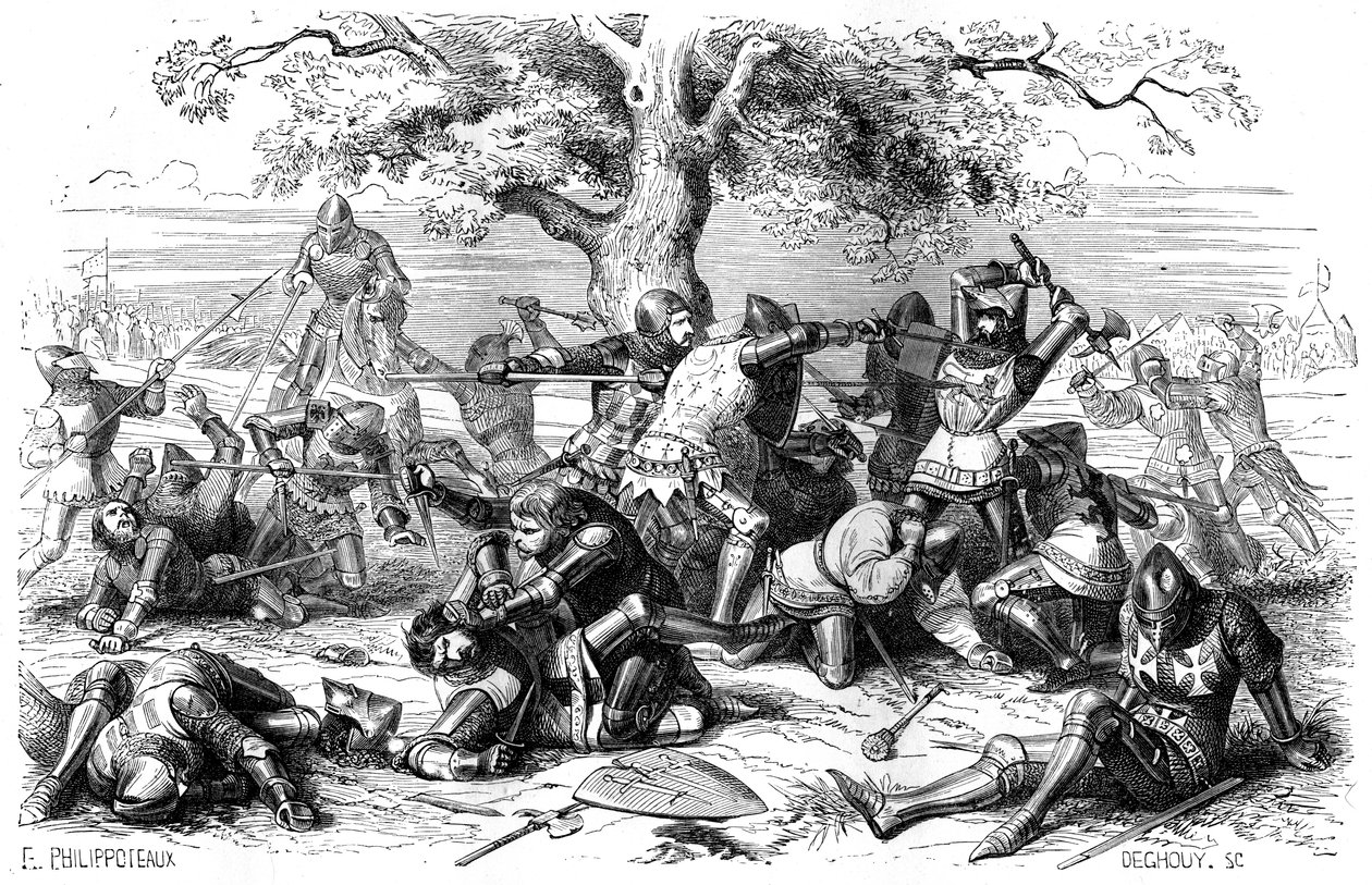 तीस फ्रांसीसी शूरवीरों ने अंग्रेजी, ब्रिटनी, फ्रांस, 1351 1882-1884 से लड़ाई की द्वारा Deghouy