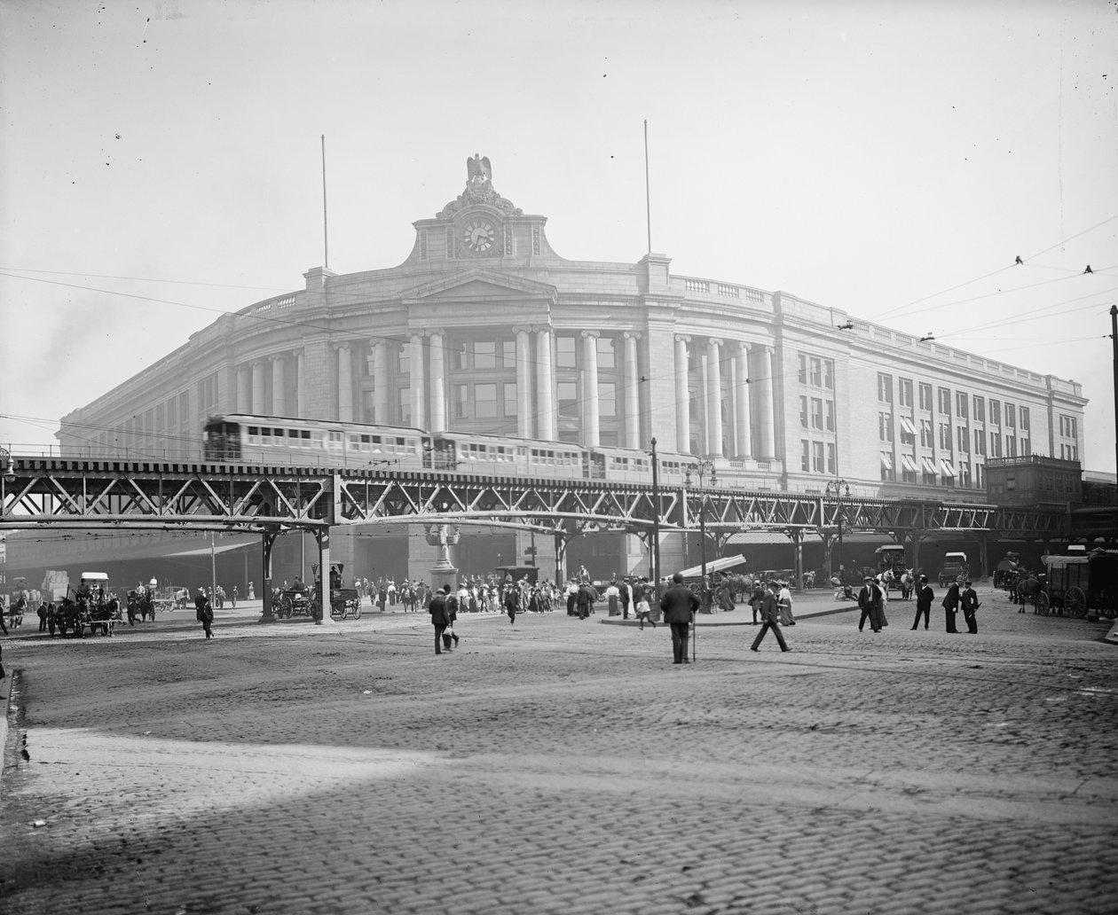 साउथ स्टेशन, बोस्टन, मैसाचुसेट्स, c.1905 द्वारा डेट्रोइट प्रकाशन कंपनी