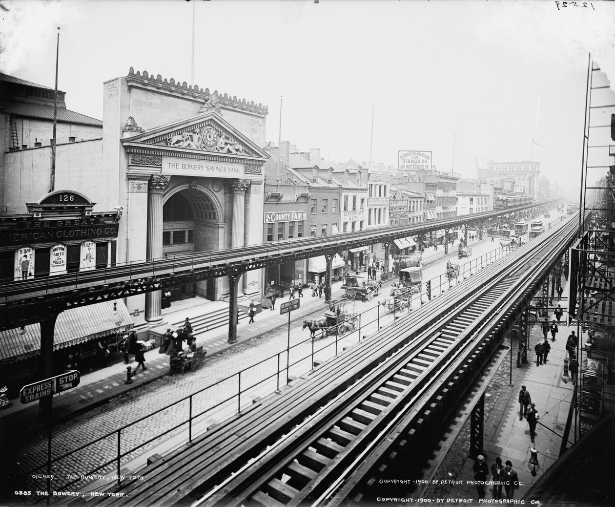 द बोवेरी, न्यूयॉर्क, c.1900 द्वारा डेट्रोइट प्रकाशन कंपनी