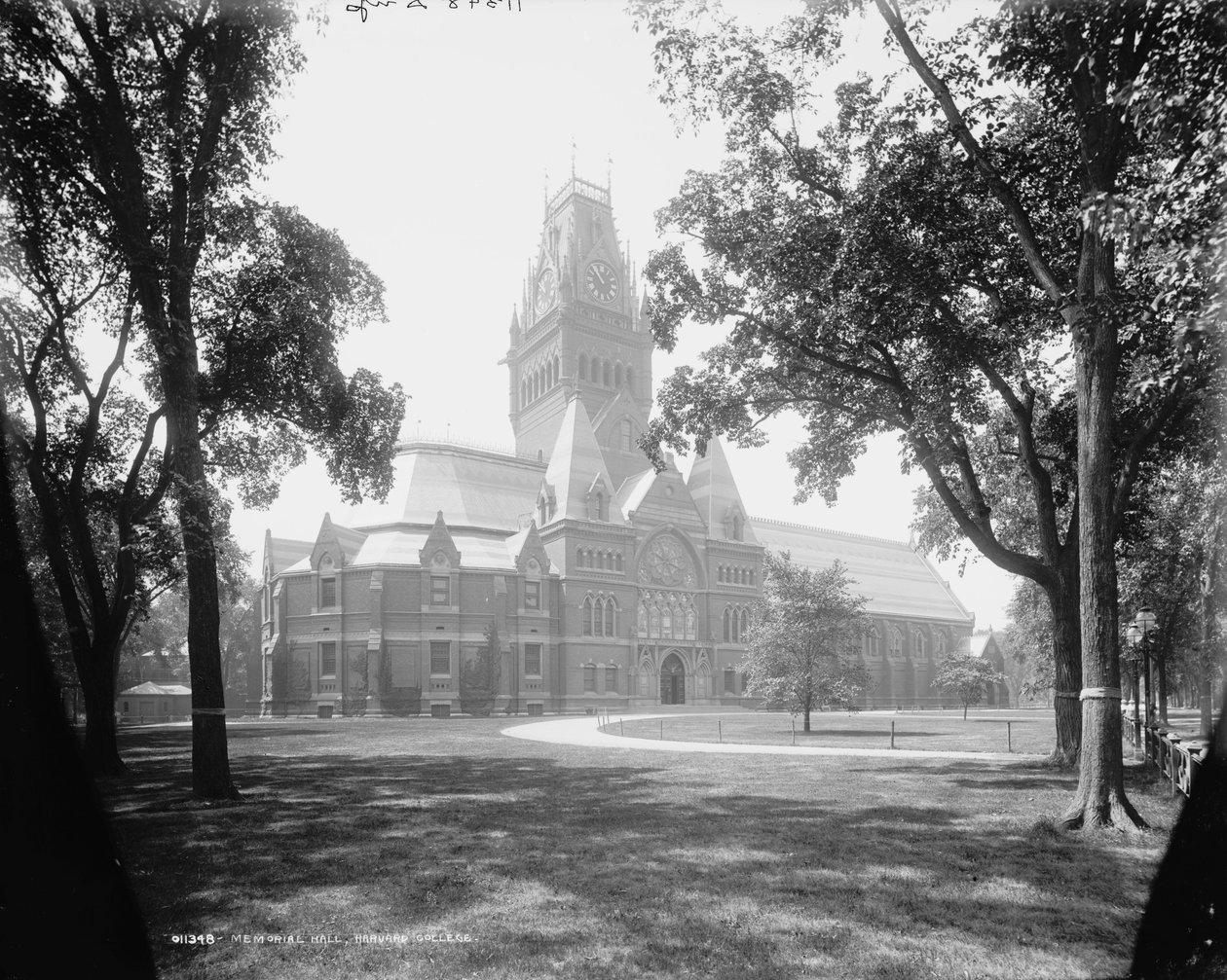 मेमोरियल हॉल, हार्वर्ड कॉलेज, c.1899 द्वारा डेट्रोइट प्रकाशन कंपनी