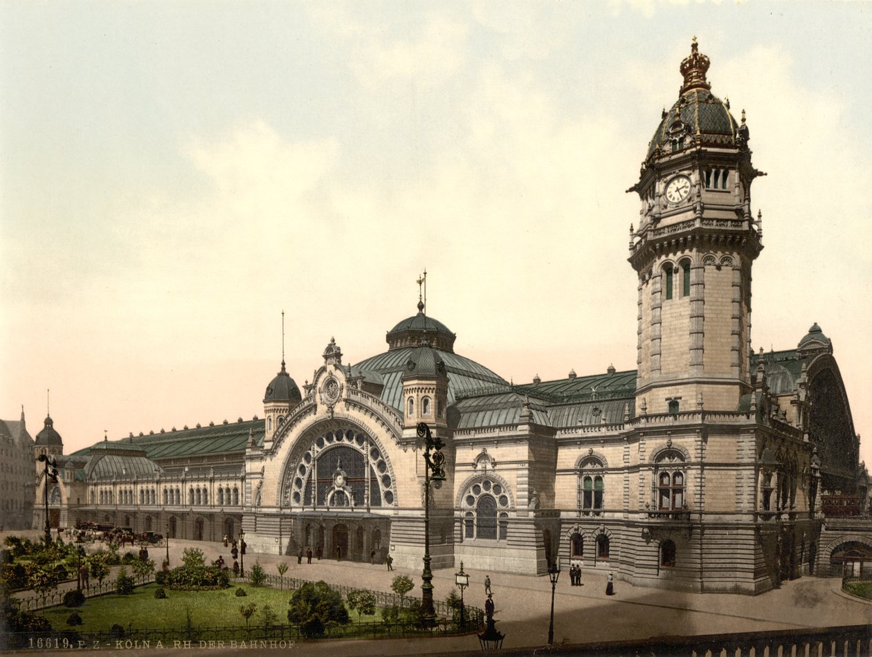 रेलवे स्टेशन, कोलोन, जर्मनी, c.1900 द्वारा डेट्रोइट प्रकाशन कंपनी