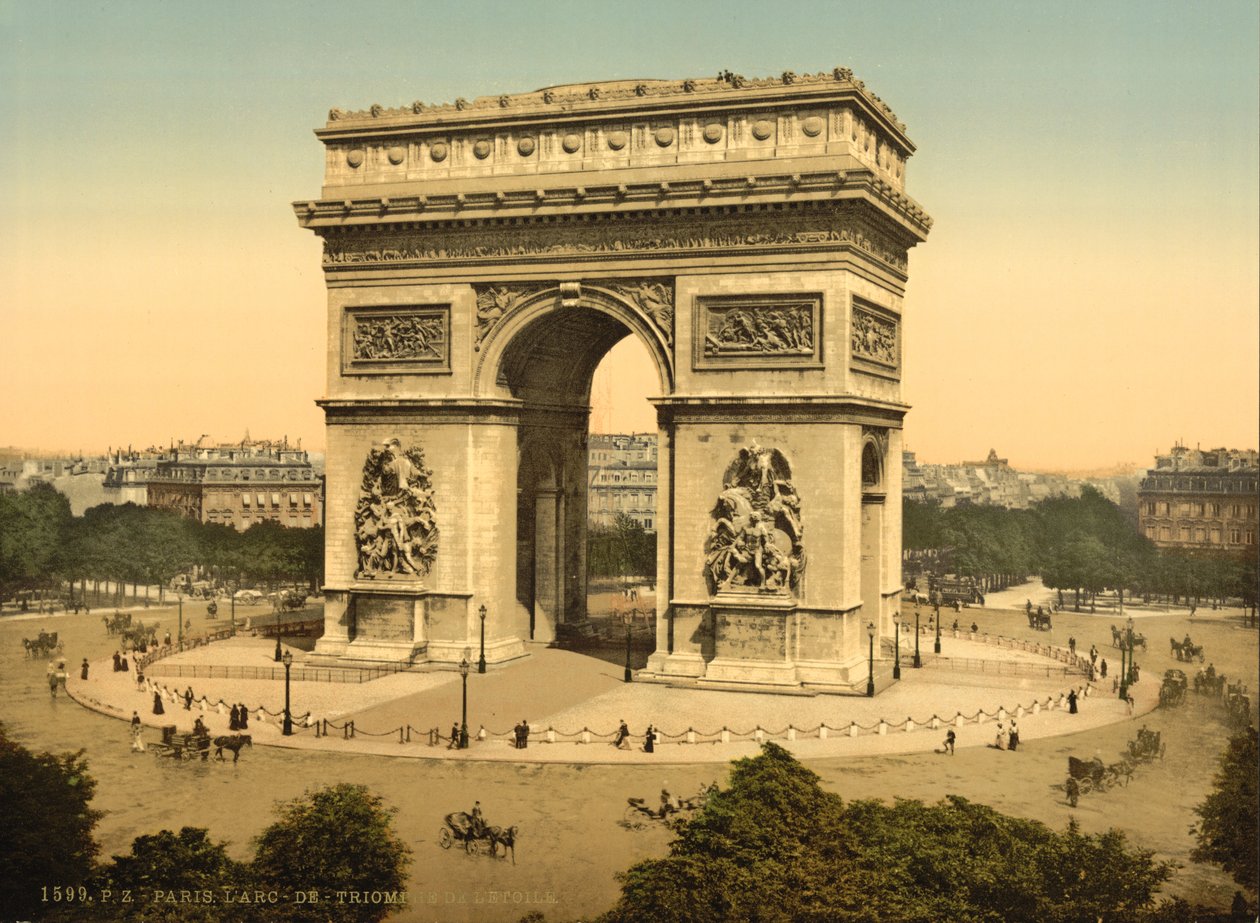 LArc de Triomphe, पेरिस, c.1890-1900 (फोटोक्रोम) द्वारा डेट्रोइट प्रकाशन कंपनी