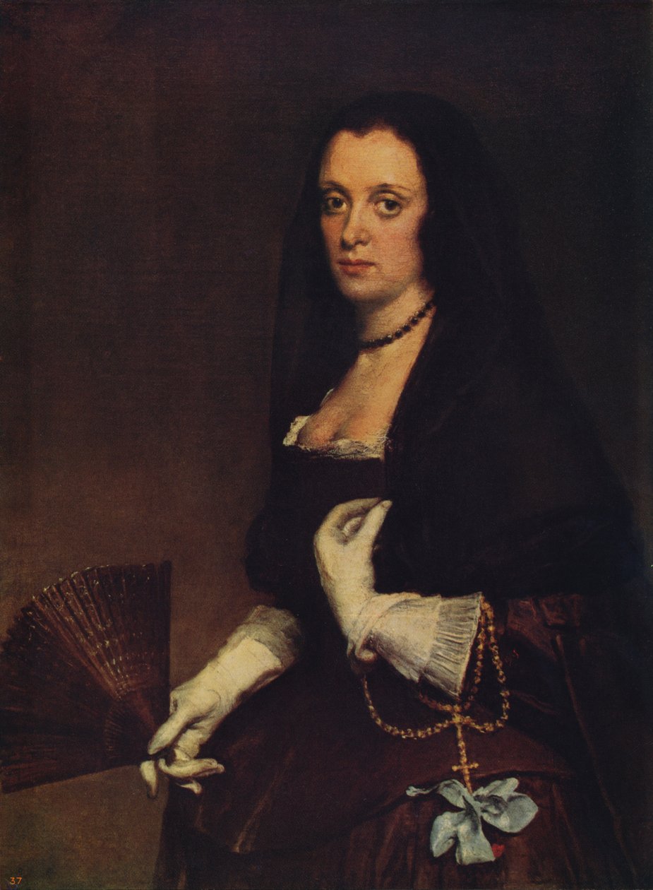 लेडी विद ए फैन, c1638-1639, c1915 द्वारा डिएगो वेलाज़क्वेज़