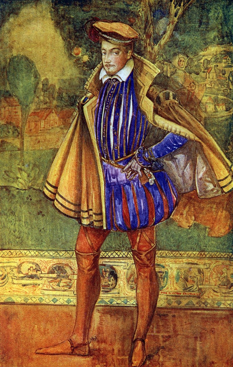 एलिज़ाबेथ I (1558-1603) के शासनकाल में मैन कॉस्ट्यूम द्वारा डायोन क्लेटन कैल्थ्रोप