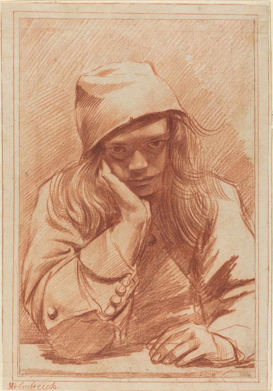 सेल्फ-पोर्ट्रेट, c.1633-96 (लाल चाक) द्वारा डिर्क थियोडोर हेल्मब्रेकर