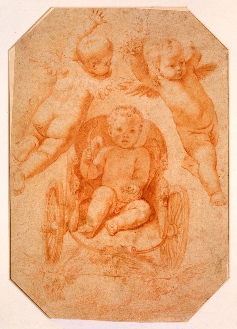 प्रेम की विजय (कागज पर चाक) द्वारा Domenichino