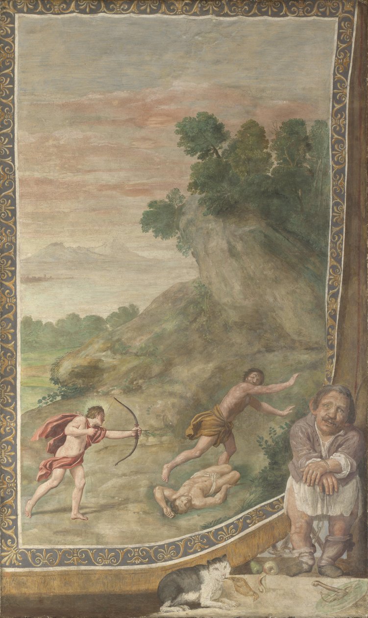 विला एल्डोब्रंदिनी, 1617-1618 से अपोलो साइक्लोप्स फ्रेस्को की हत्या द्वारा Domenichino
