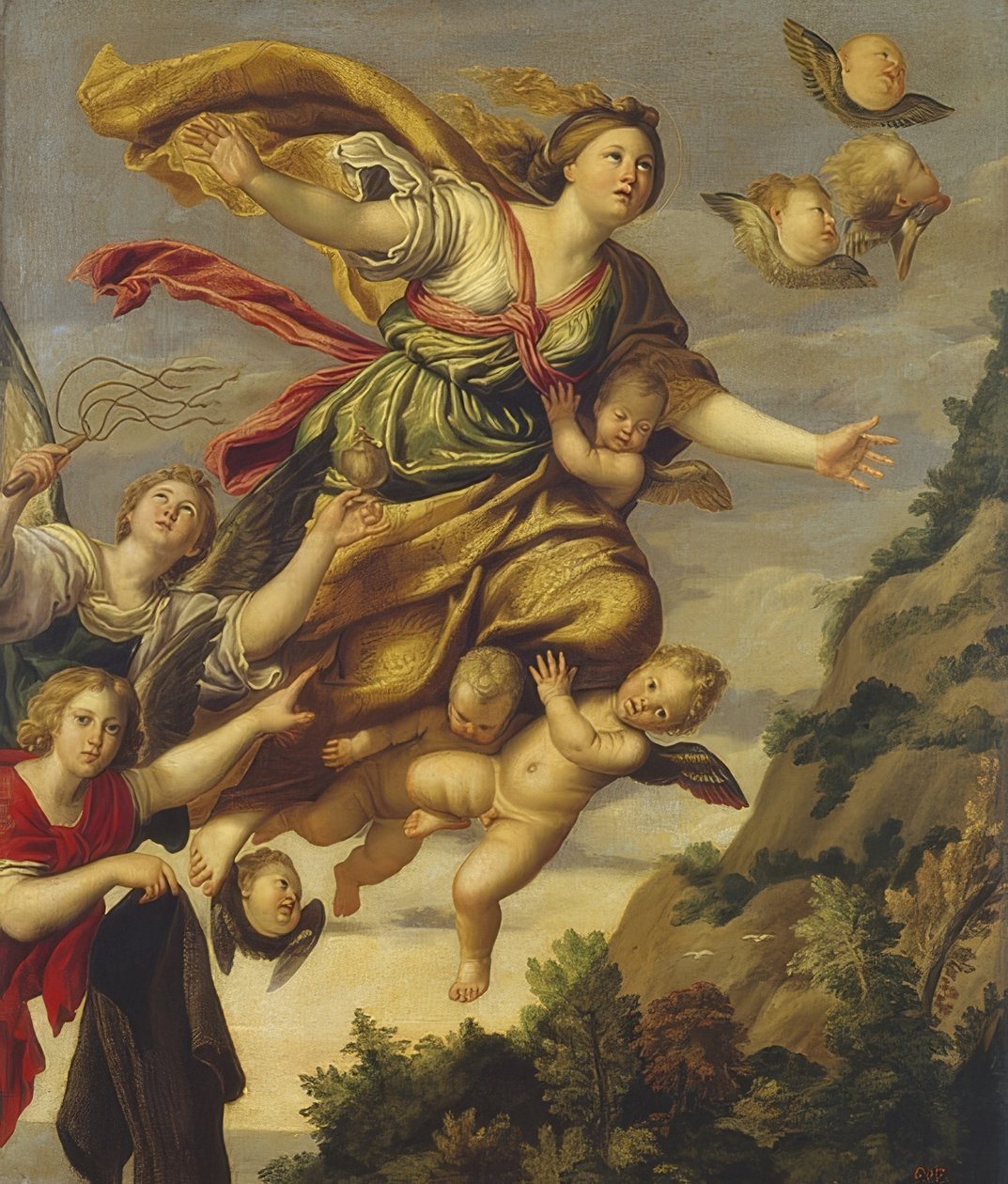 सेंट मैरी मैग्डलीन का आरोहण। 1620 के आसपास द्वारा Domenichino