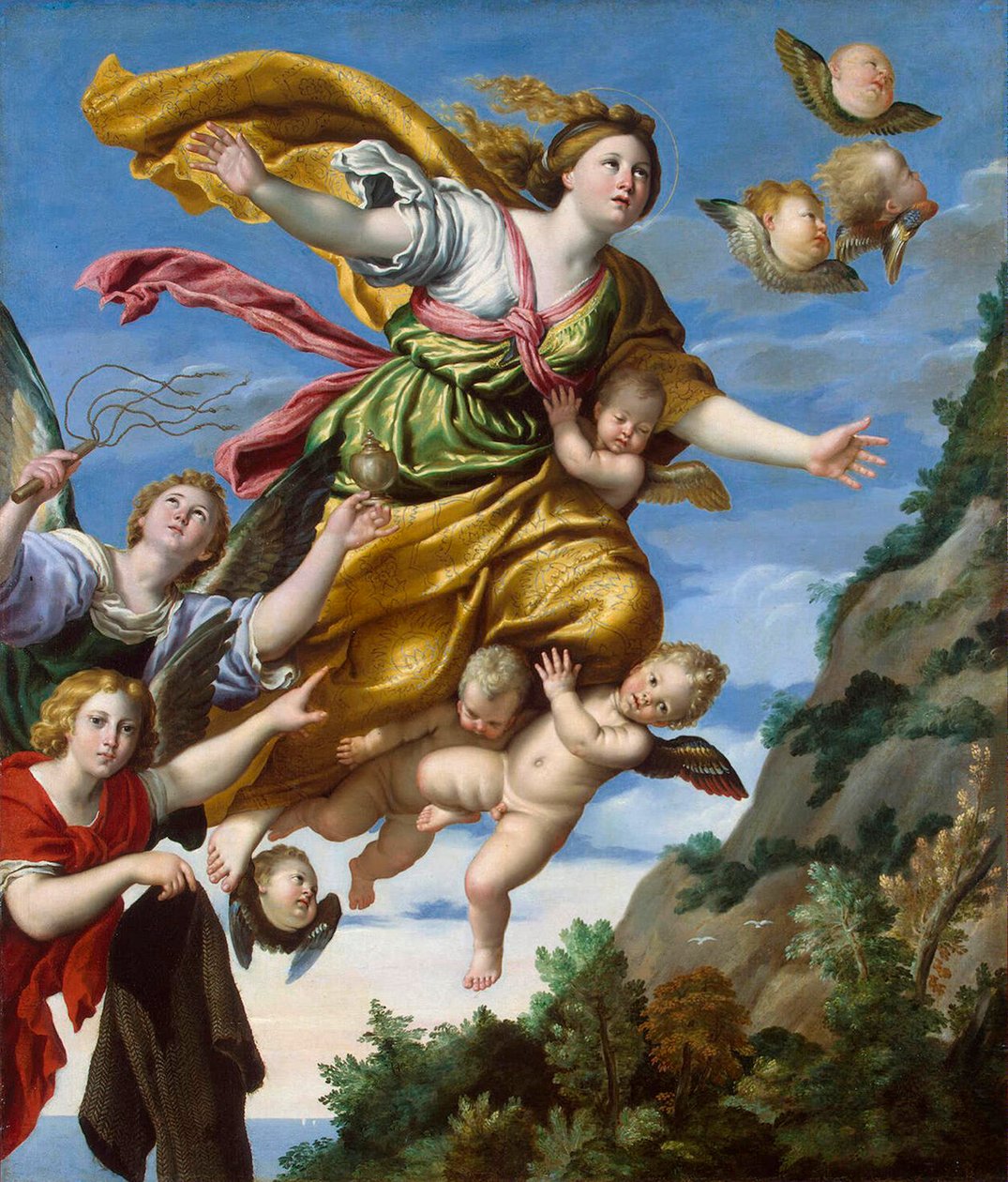 मैरी मैग्डलीन को स्वर्ग तक ले जाया गया, c1620। द्वारा Domenichino