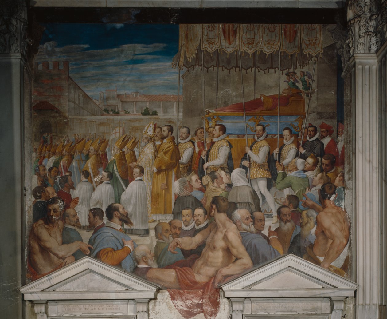 संत एंटोनिनस के शरीर का जुलूस, 1589 (फ्रेस्को) द्वारा डोमिनिको क्रेस्टी (इल पासिग्नानो)