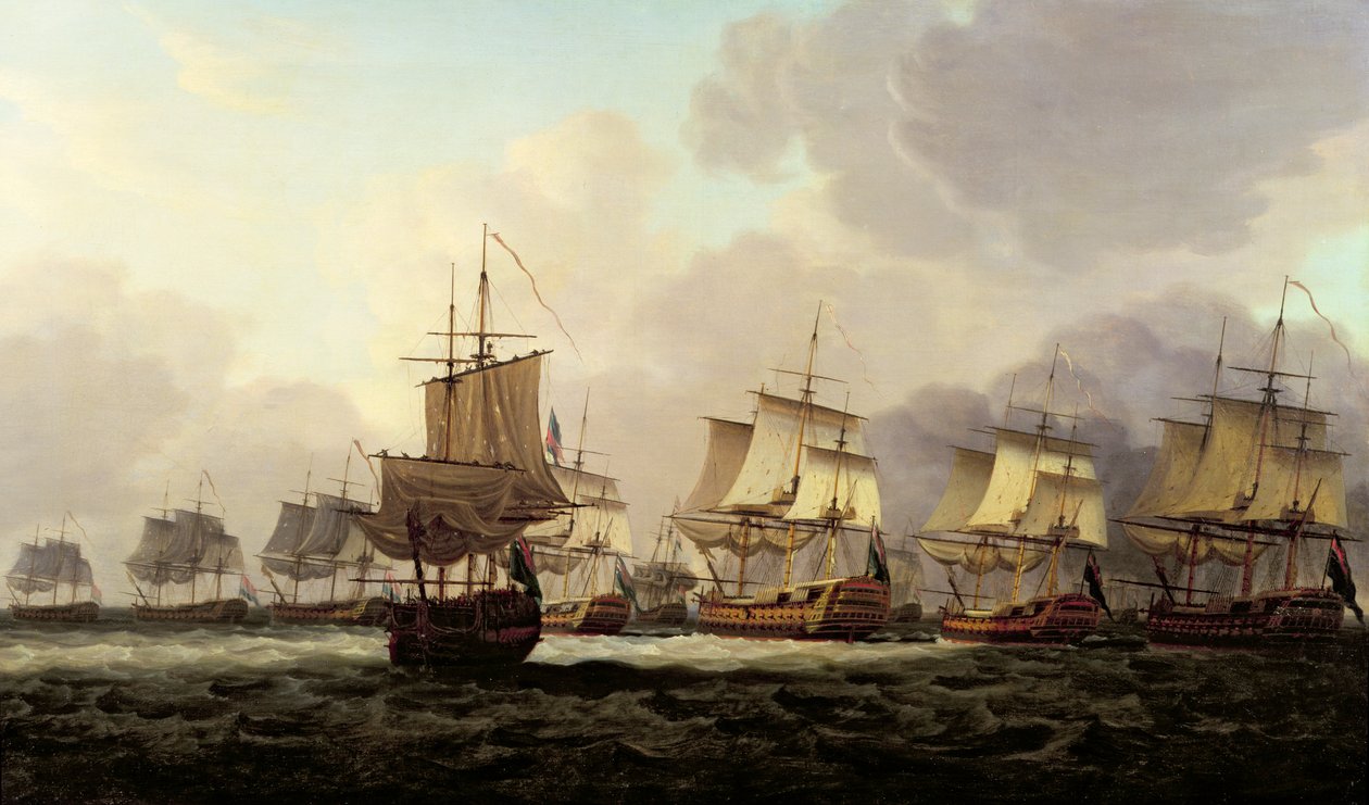 वाइस-एडमिरल पार्कर की एक्शन डोगरबैंक पर डच बेड़े के साथ, 1781 द्वारा डोमिनिक सेरेस