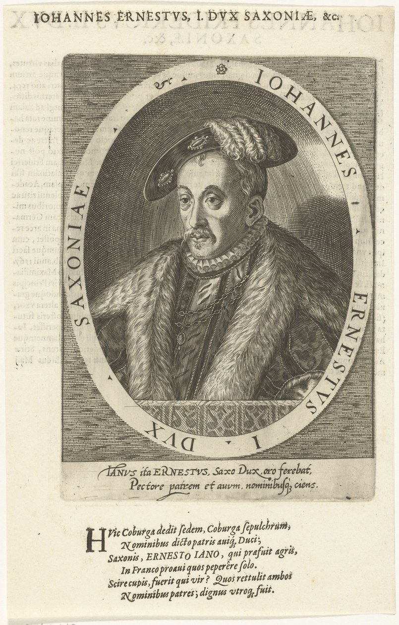 जॉन अर्नेस्ट 1521-1553, ड्यूक ऑफ सक्से-कोबर्ग, 1601 द्वारा डोमिनिकस या कस्टोडिस कस्टोस