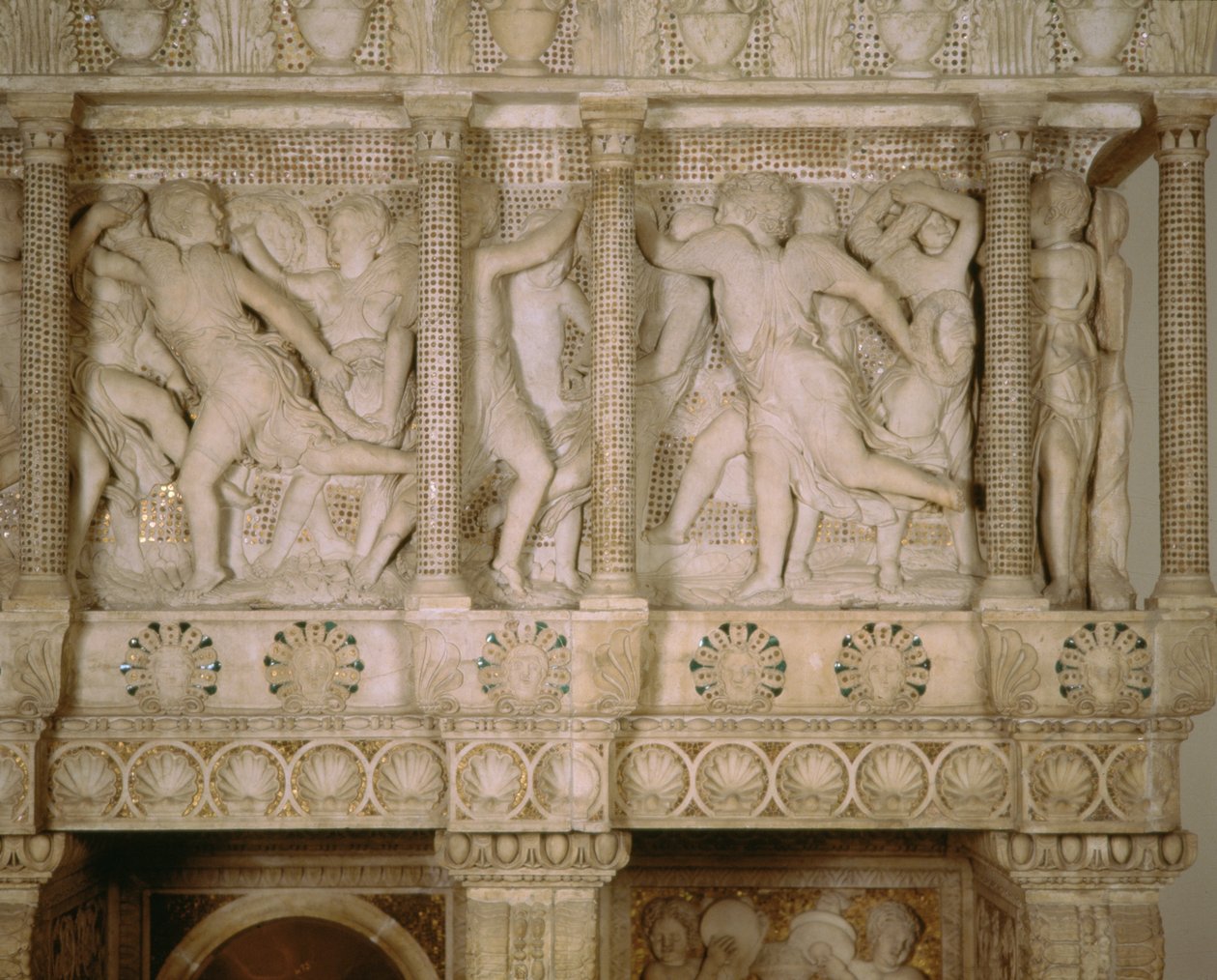 कैंटोरिया से विस्तार, 1433-38 (संगमरमर और कांच मोज़ेक) (340290, 13906-97 देखें) द्वारा Donatello