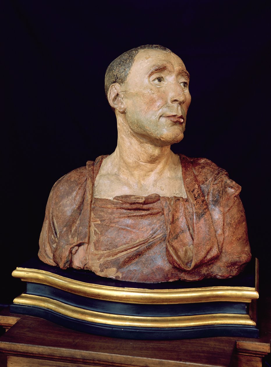निकोलो दा उज़ानो (1359-1431) (पॉलीक्रोम टेराकोटा) का पोर्ट्रेट बस्ट द्वारा Donatello