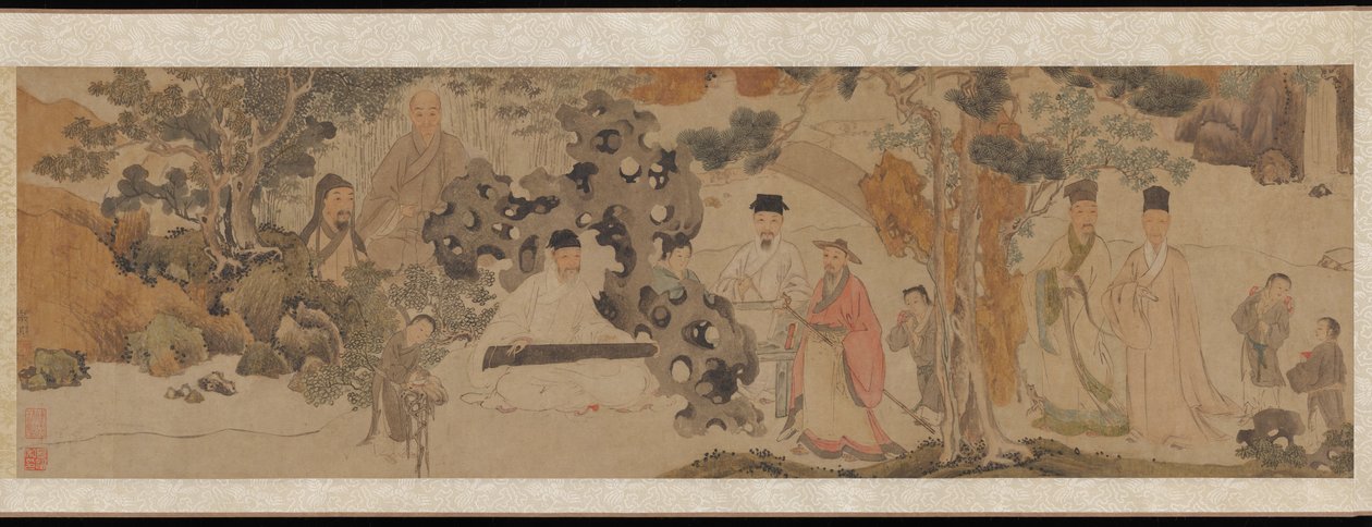 ग्रीन वुड्स में उत्कृष्ट पैठ, c.1620 (कागज पर स्याही और रंग) द्वारा डोंग किचांग