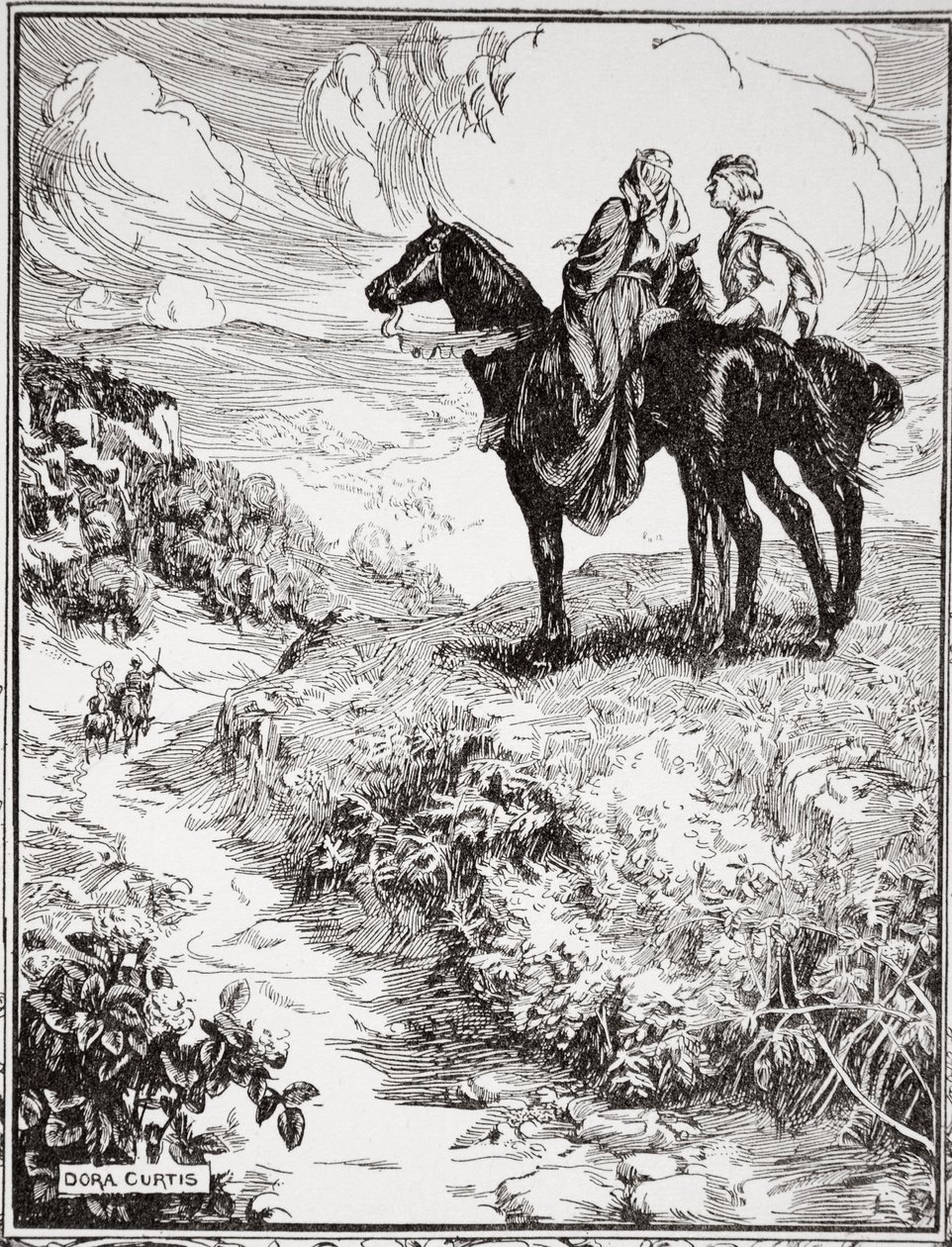 जैसा कि वे 1905 में छोटे वुडलैंड नॉल पर प्रतीक्षा कर रहे थे। द्वारा डोरा कर्टिस