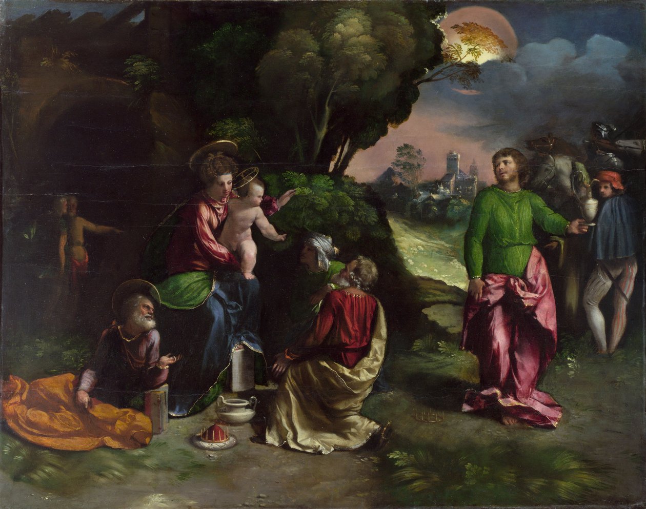डोसी, डोसो (सीए. 1486-1542) लकड़ी पर किंग्स ऑयल की आराधना c.1535 नेशनल गैलरी, लंदन 85,1x108 द्वारा दोसो दोसी