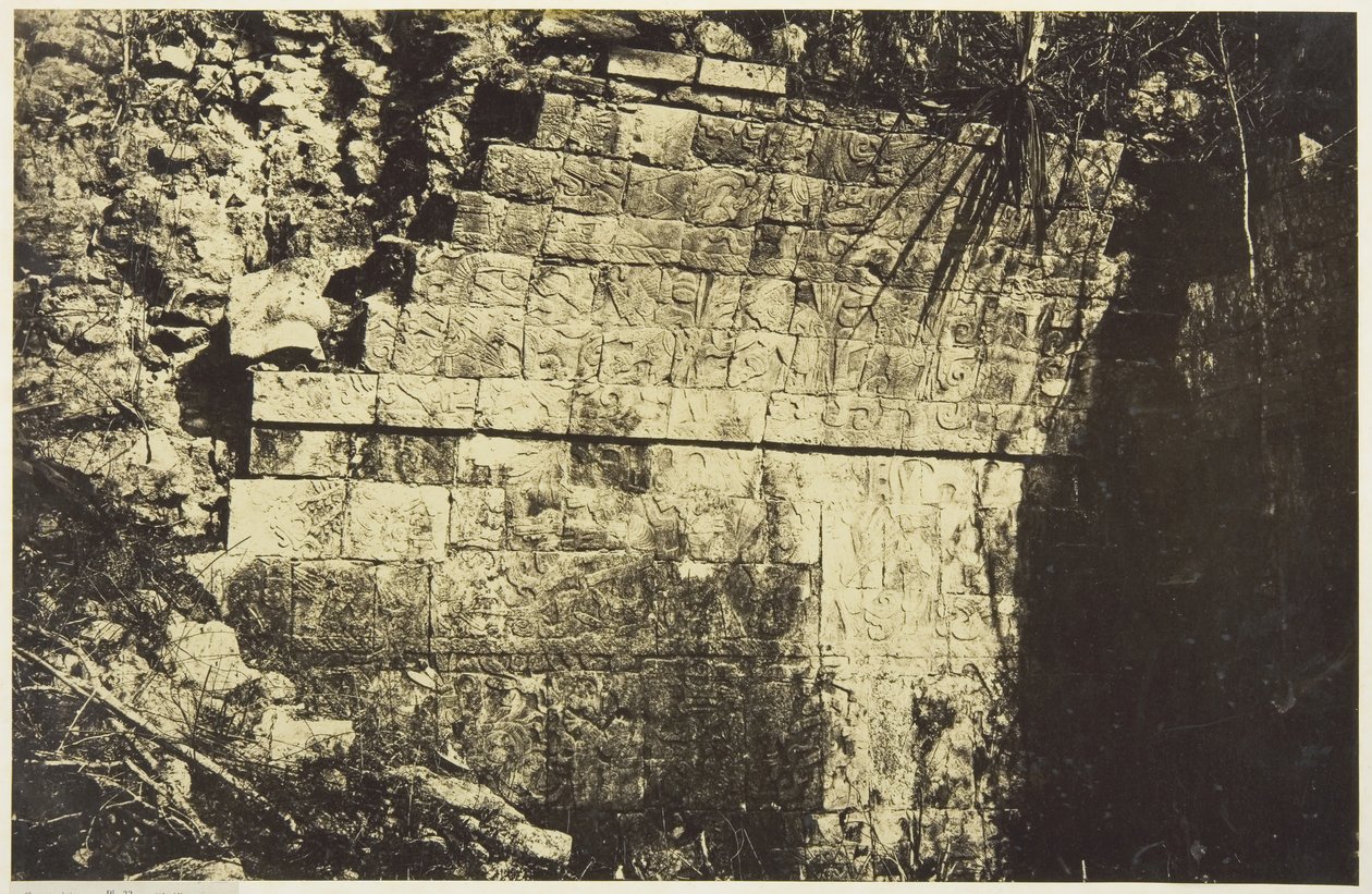 चिचेन-इट्ज़ा में सर्कस का महल, एक हॉल का आंतरिक भाग, 1859। द्वारा डिसेरे चारणे
