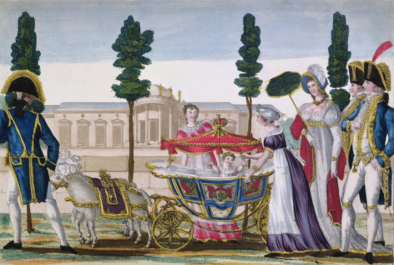 रोम के राजा (1811-32) के साथ तुइलरीज की छत पर चलना, c.1812 द्वारा Dubois