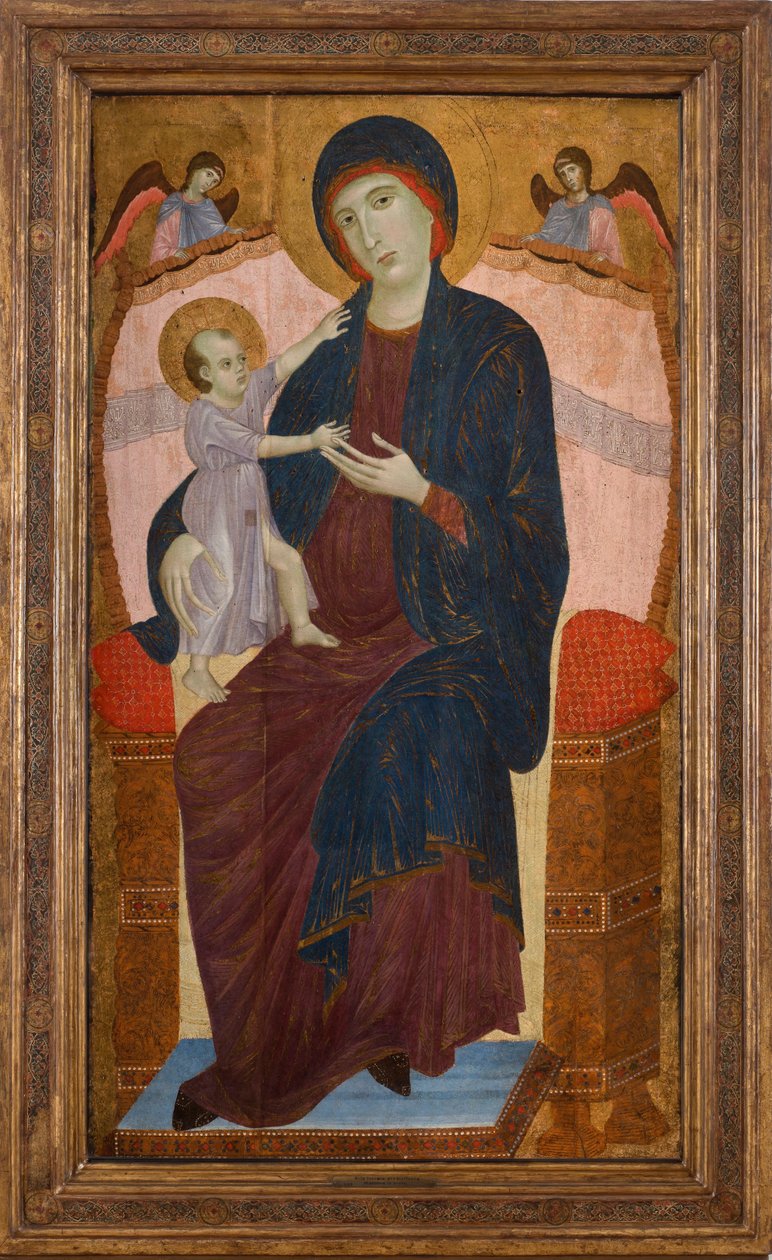मैडोना एंड चाइल्ड एन्जिल्स के साथ सिंहासन पर बैठा, c. 1280. द्वारा ड्यूकियो डि बुओनिनसेग्ना