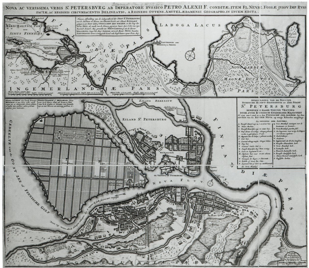 सेंटपेटर्सबर्ग का नक्शा, c.1750 द्वारा डच स्कूल