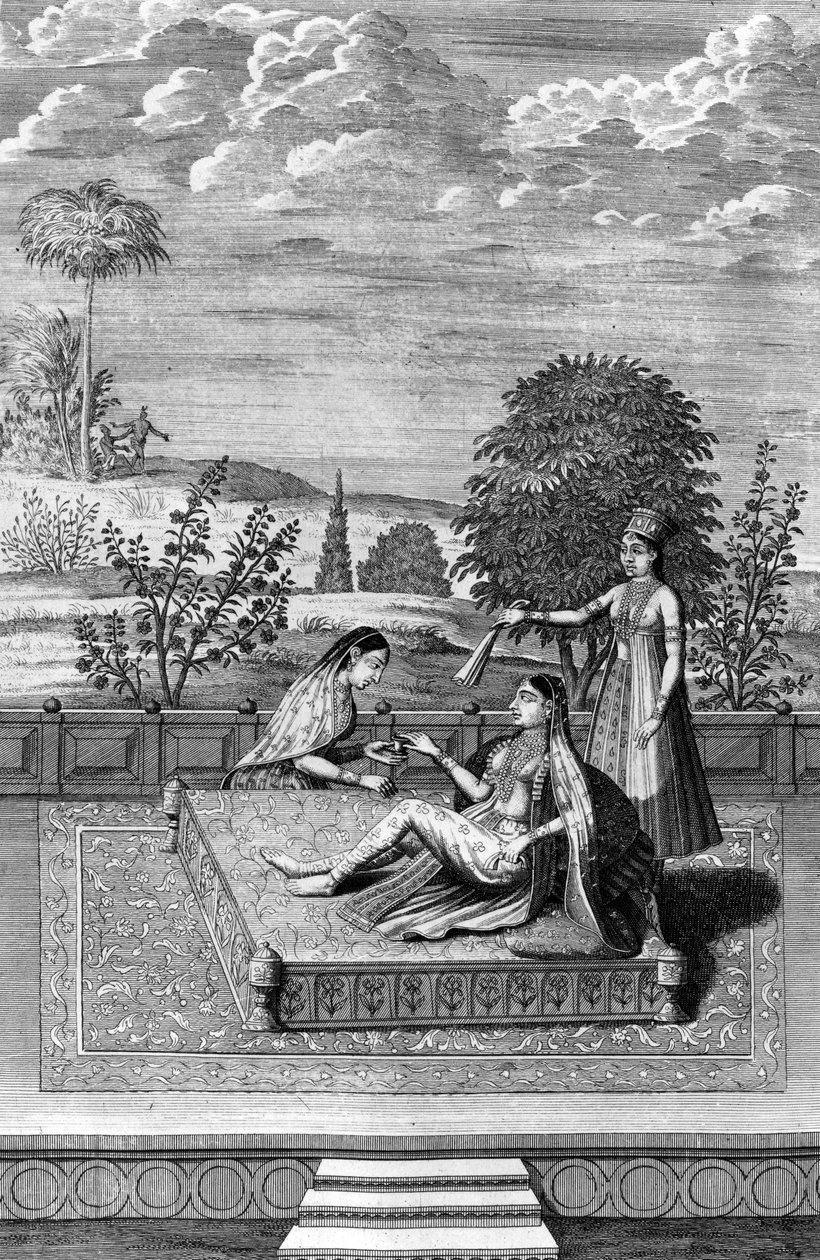फ्रेंकोइस वैलेन्टिन द्वारा &39;ओल्ड-एंड न्यू-ईस्ट इफ&39; के चित्रण, शाहजहाँ की पत्नी मुमताज़ महल, पहली बार प्रकाशित c.1726 द्वारा डच स्कूल