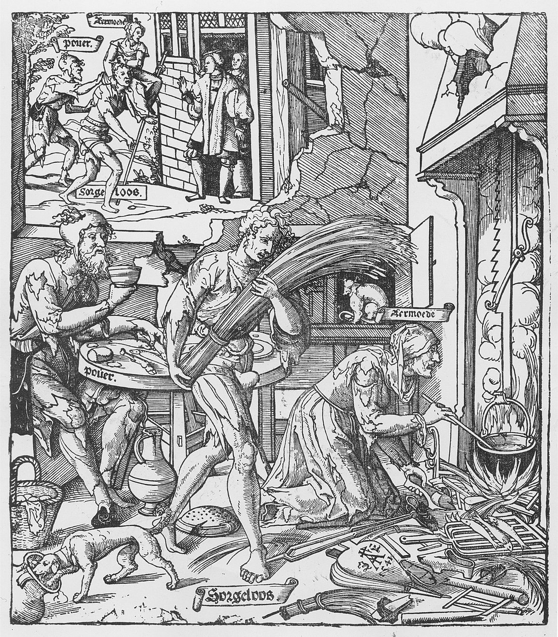 Sorgheloos एक बहरा ले जाने, 1541 द्वारा डच स्कूल