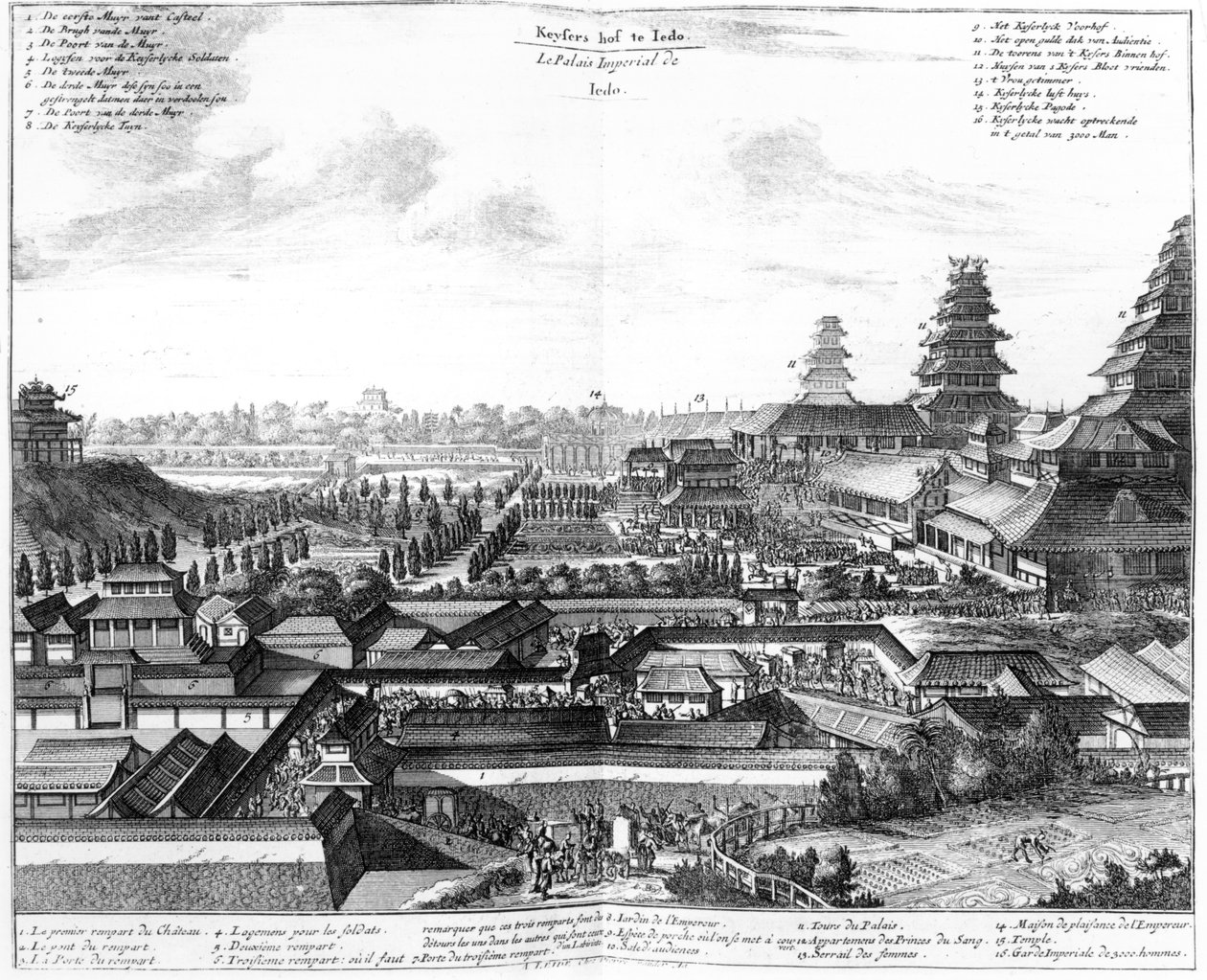 इंपीरियल पैलेस ईदो, 1725 द्वारा डच स्कूल