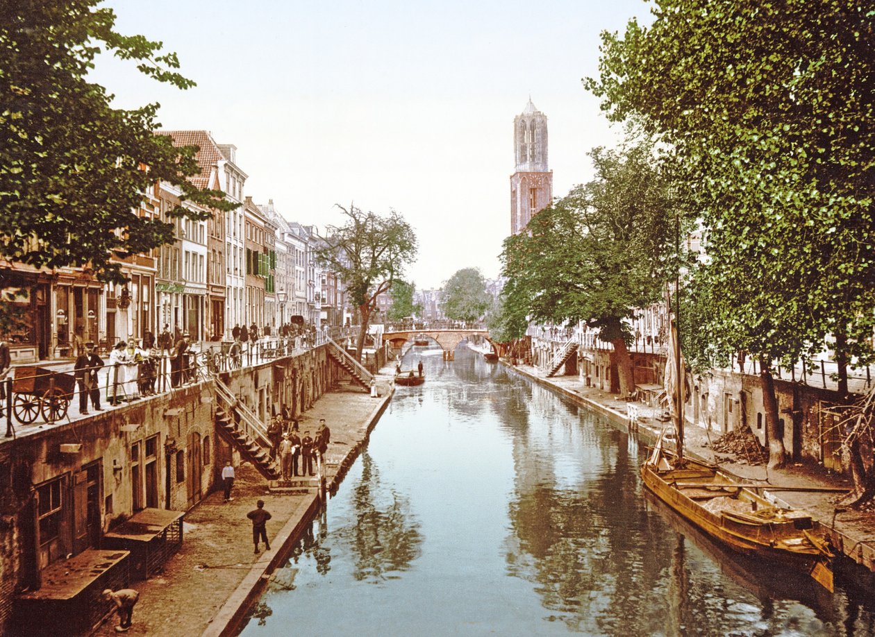 1890-1900 में यूट्रेक्ट में औडग्रेच को नीचे देखें द्वारा डच फोटोग्राफर