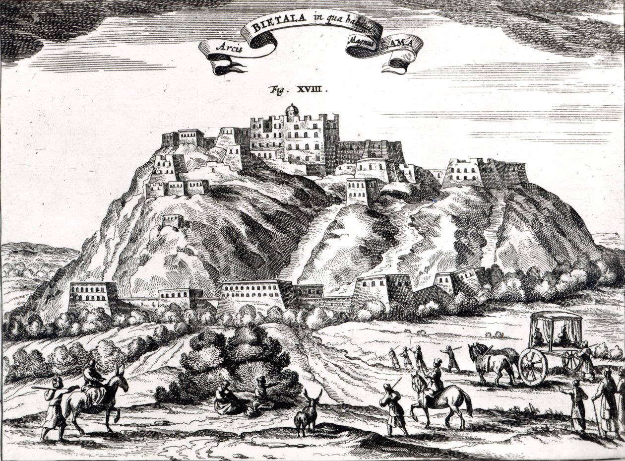 बिताला, लामा द ग्रेट का किला, ल्हासा का साम्राज्य, अथानसियस किरचर (1602-80) एम्स्टर्डम, 1670 (उत्कीर्णन) (बीडब्ल्यू फोटो) द्वारा &39;ला चाइन चित्रण&39; से चित्रण द्वारा डच स्कूल