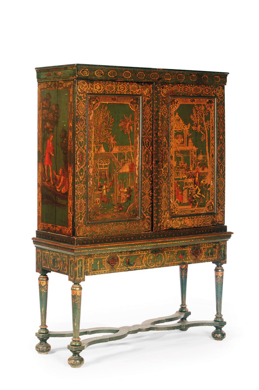 कलेक्टर कैबिनेट स्टैंड पर, c.1700-30 (गिल्ट एंड ग्रीन जापानिंग) (780666-7 भी देखें) द्वारा डच स्कूल