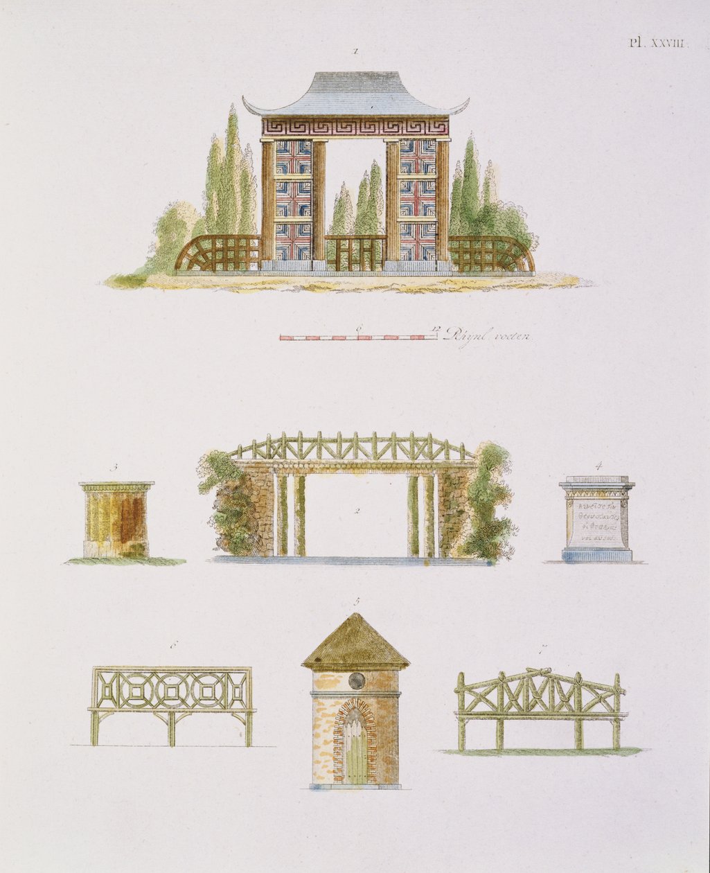जी। वैन लार की पत्रिका गार्डन गार्डन की सजावट, 1802 प्रकाशित (172967 भी देखें) द्वारा डच स्कूल