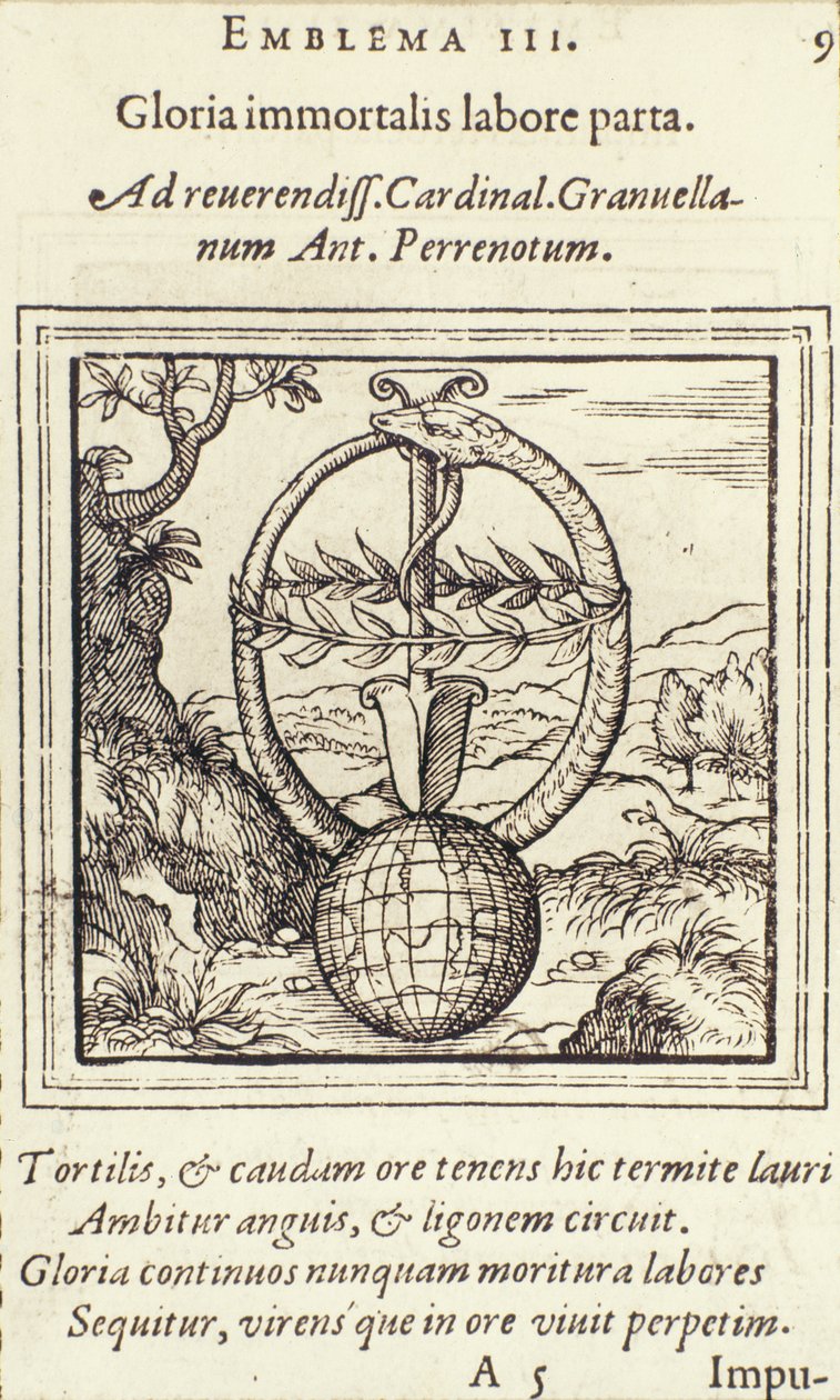महिमा अमर काम जो एड्रियन जून तक एक प्रतीक से फट, क्रिस्टोफ़ Plantin, एन्वर्स 1565 द्वारा प्रकाशित द्वारा डच स्कूल