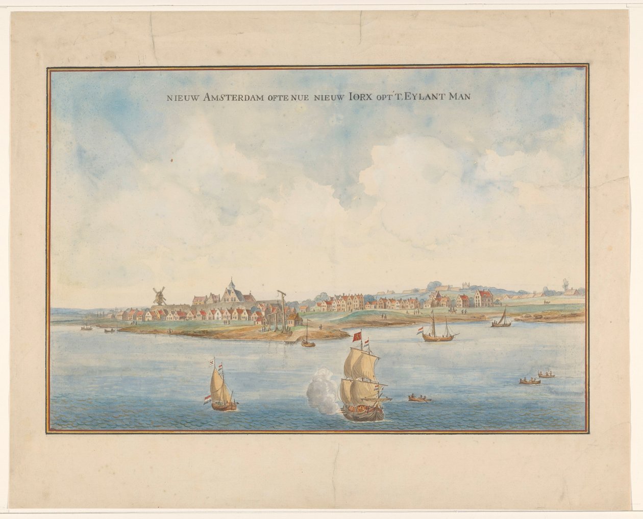 न्यू एम्स्टर्डम और मैनहट्टन, c.1660 द्वारा डच स्कूल