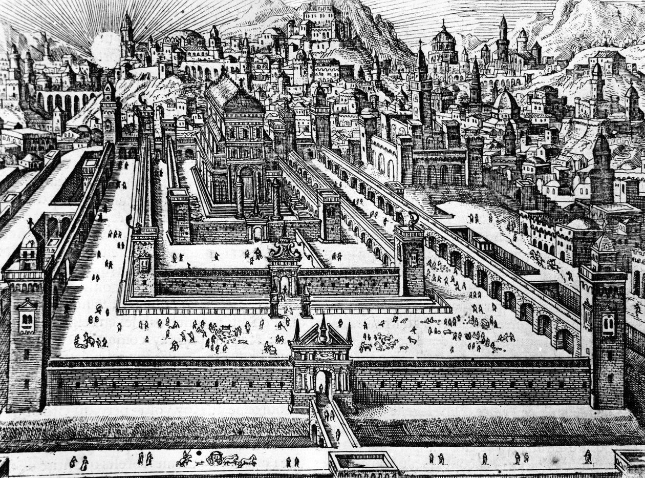 सुलैमान के मंदिर का पुनर्निर्माण, c.1700 द्वारा डच स्कूल