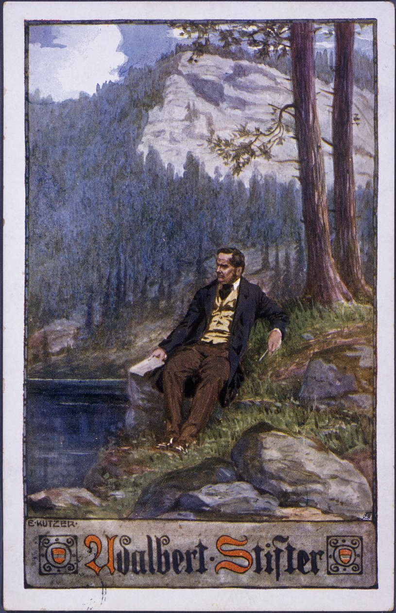 एडलबर्ट स्टिफ्टर, c.1910 रंग लिथो द्वारा ई। कुत्ज़र