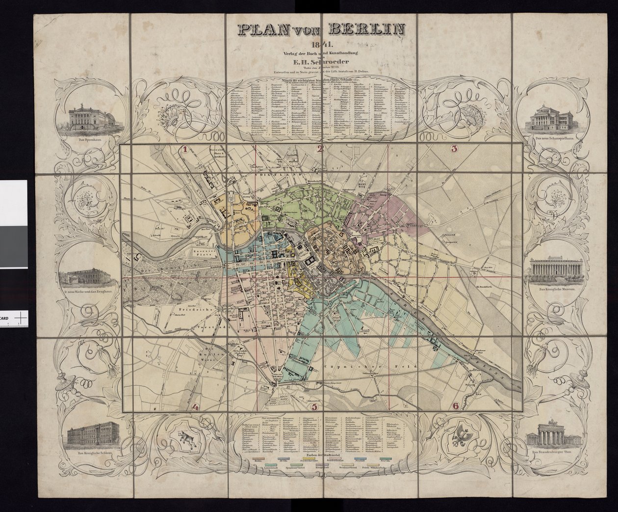 राष्ट्रीय पुस्तकालय के मानचित्र संग्रह से मानचित्र। नक्शा बर्लिन (1841) में प्रकाशित हुआ था और बर्लिन दिखाता है द्वारा ईएच श्रोएडर