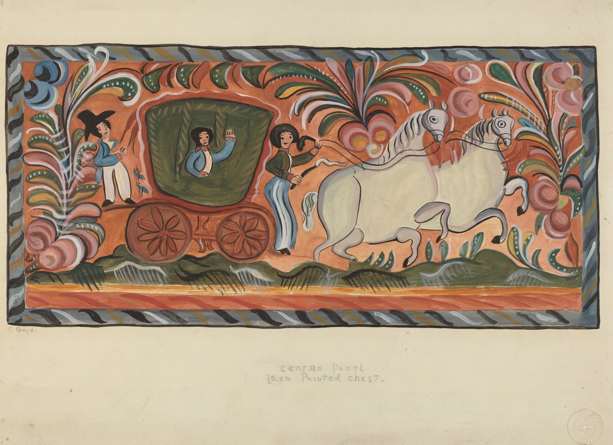 चेस्ट ऑफ़ नेटिव पाइन पेंटेड इन ऑइल, 19351942। द्वारा ई. बॉयड
