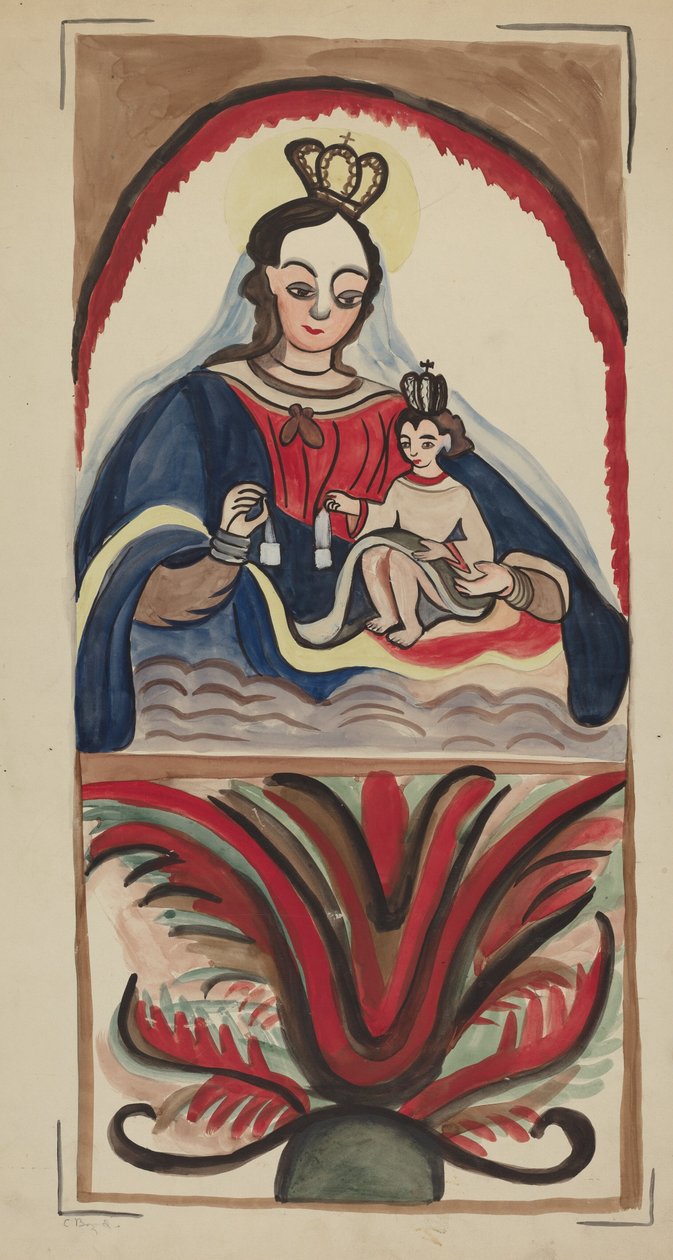 Retablo - वर्जिन एंड चाइल्ड, 19351942। द्वारा ई. बॉयड