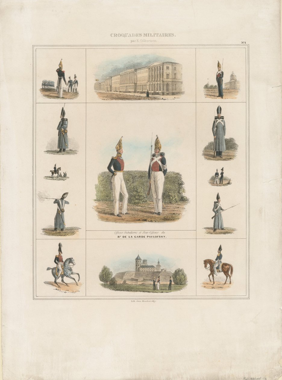 पावलोवस्की गार्ड रेजिमेंट, 1840 द्वारा ई. गिल्बर्टसन