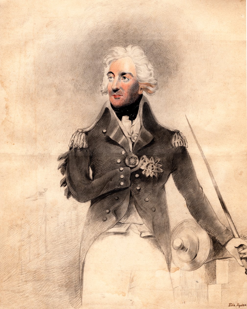 होरेशियो नेल्सन 1758-1805, पहला विस्काउंट नेल्सन, 1837। द्वारा ई राइडर