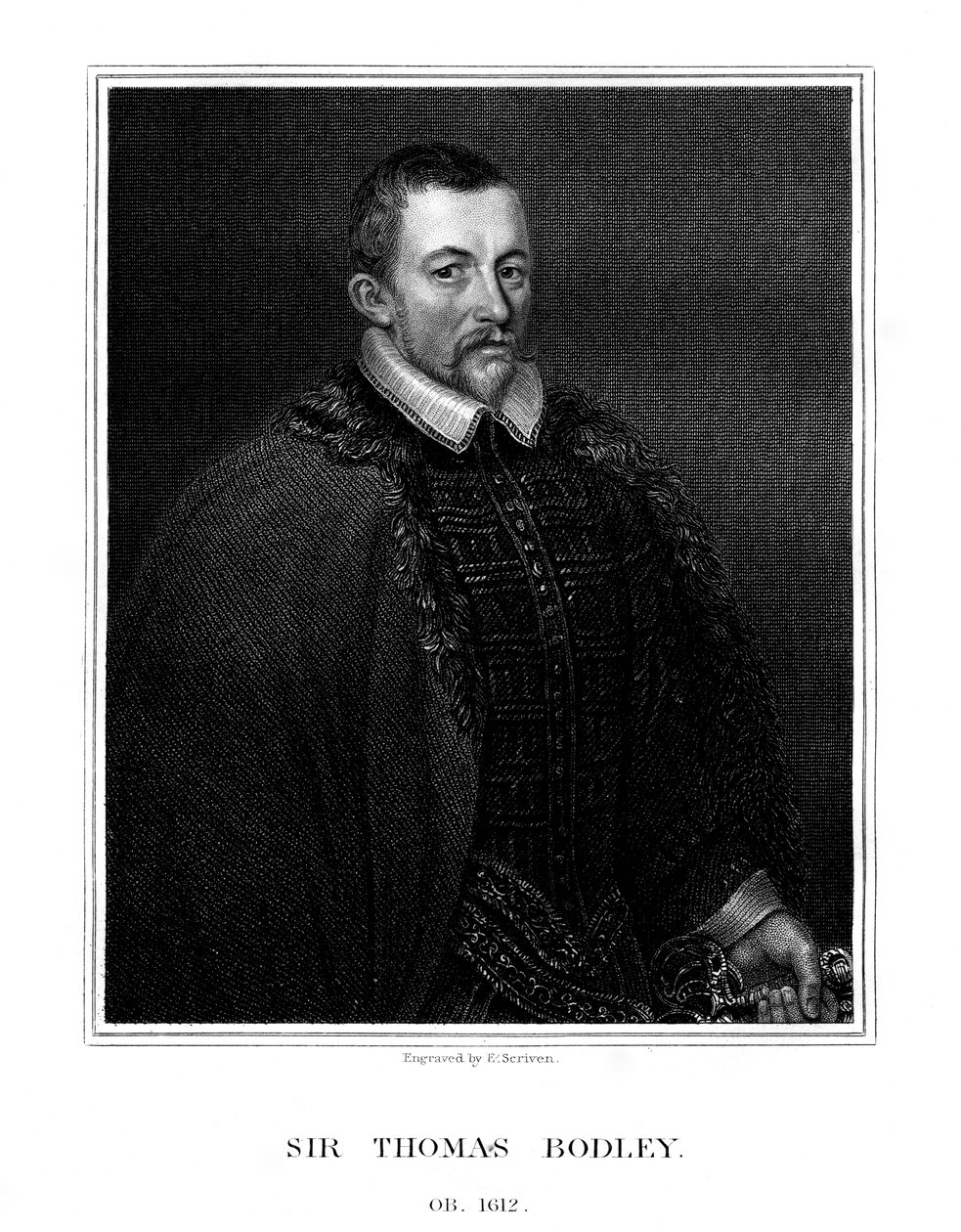सर थॉमस बोडले, बोडलियन लाइब्रेरी के अंग्रेजी संस्थापक, 1823 द्वारा ई। स्क्रिप्न