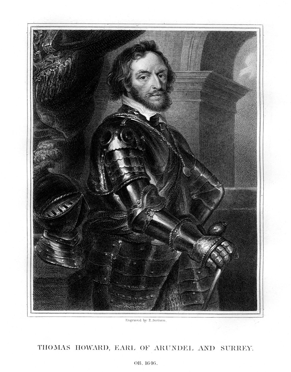 थॉमस हॉवर्ड, अर्ल ऑफ अर्ल और सरे, प्रमुख अंग्रेजी दरबारी, 1823। द्वारा ई। स्क्रिप्न