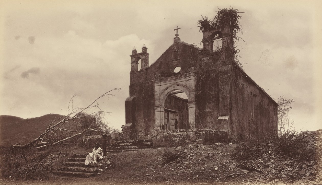 सैन मिगुएल, पनामा, 1877 के चर्च के खंडहर। द्वारा एडवियर्ड मुयब्रिज