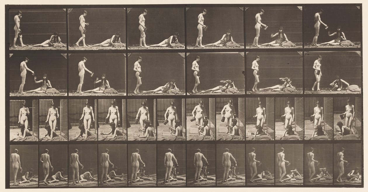 प्लेट 485. दो मॉडल; ए, 10 स्टैंडिंग एंड फिलिंग अ गोबल ;, 1872-1885 द्वारा एडवियर्ड मुयब्रिज