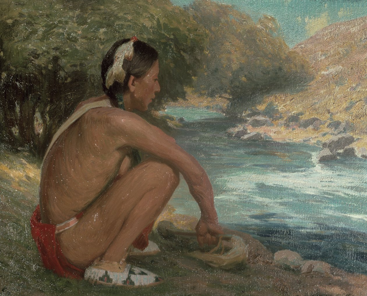 द माउंटेन स्ट्रीम, c.1914 द्वारा Eanger इरविंग Couse