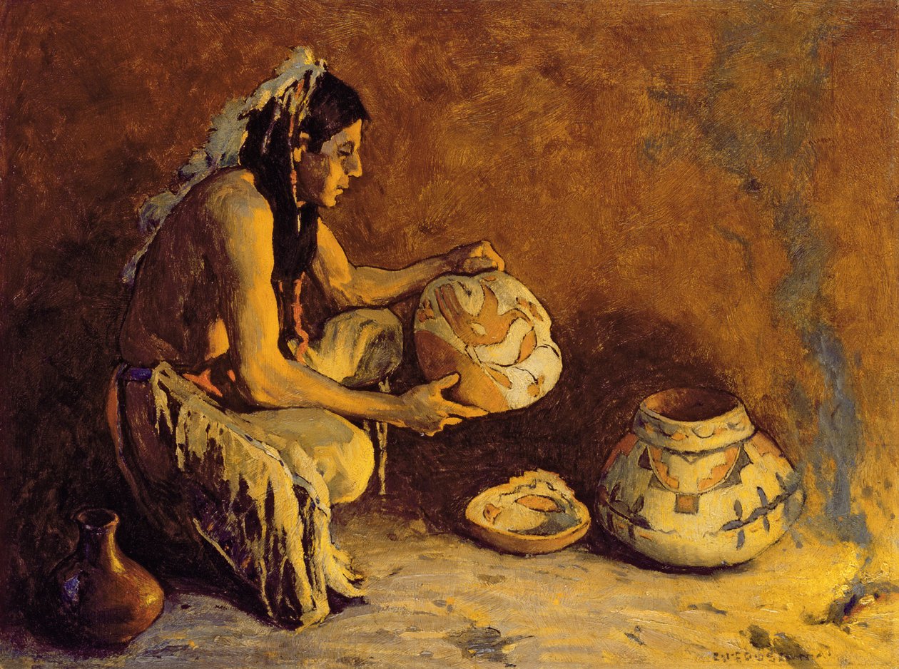 बर्ड जार, 1933 (चिनाई पर तेल) द्वारा Eanger इरविंग Couse