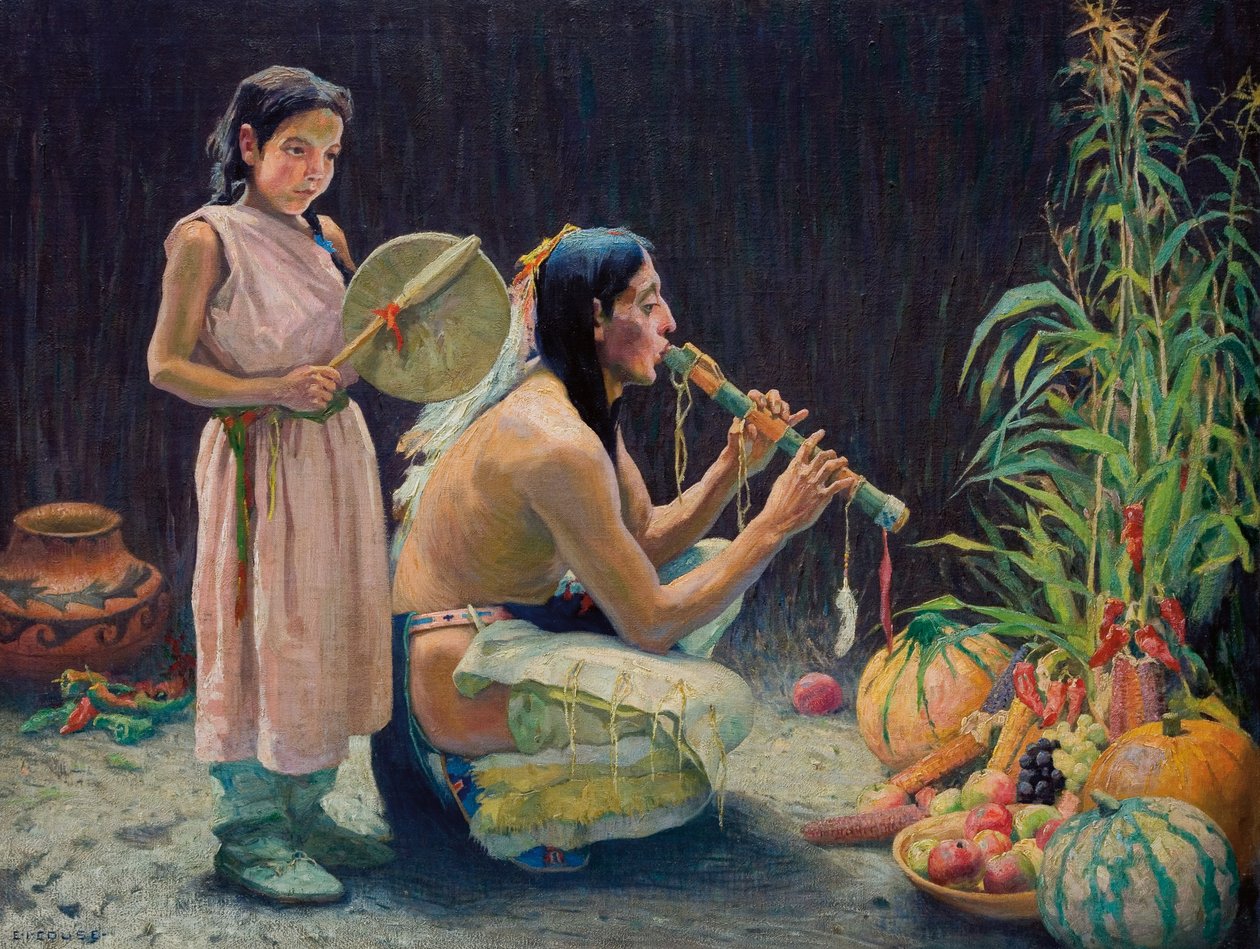 हार्वेस्ट सॉन्ग, c.1920 (कैनवास पर तेल) द्वारा Eanger इरविंग Couse