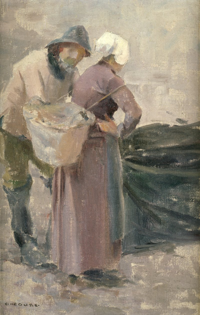 मछुआरों को पकड़ने वाली गृहिणी, c.1900 द्वारा Eanger इरविंग Couse