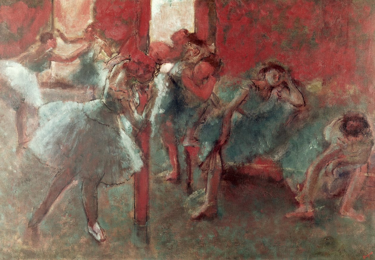 रिहर्सल में डांसर, 1895-98 (कागज पर पेस्टल) द्वारा एडगर डीगास